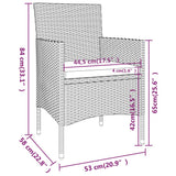 3 Piece Garden Dining Set Poly Rattan Beige
