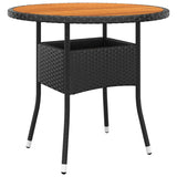 3 Piece Garden Dining Set Poly Rattan Black - 45-Degree Angle