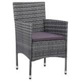 3 Piece Garden Dining Set Poly Rattan Grey