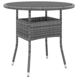 3 Piece Garden Dining Set Poly Rattan Grey - 45-Degree Angle