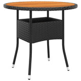 3 Piece Garden Dining Set Poly Rattan Black