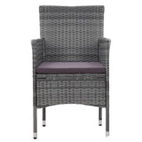 5 Piece Garden Dining Set Poly Rattan Grey - Top-Down View