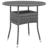 5 Piece Garden Dining Set Poly Rattan Grey - 45-Degree Angle