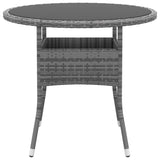 5 Piece Garden Dining Set Poly Rattan Grey - Rear View