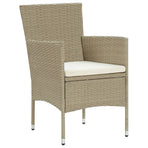 5 Piece Garden Dining Set Poly Rattan Beige