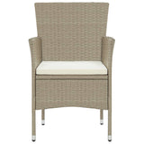 5 Piece Garden Dining Set Poly Rattan Beige
