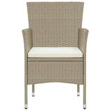 5 Piece Garden Dining Set Poly Rattan Beige - Top-Down View