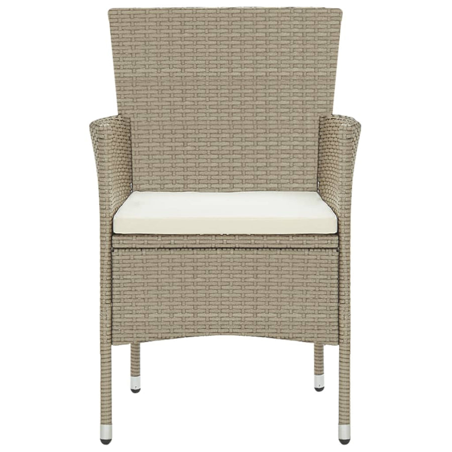 5 Piece Garden Dining Set Poly Rattan Beige