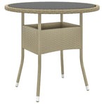 5 Piece Garden Dining Set Poly Rattan Beige