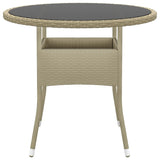 5 Piece Garden Dining Set Poly Rattan Beige