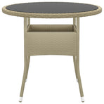 5 Piece Garden Dining Set Poly Rattan Beige