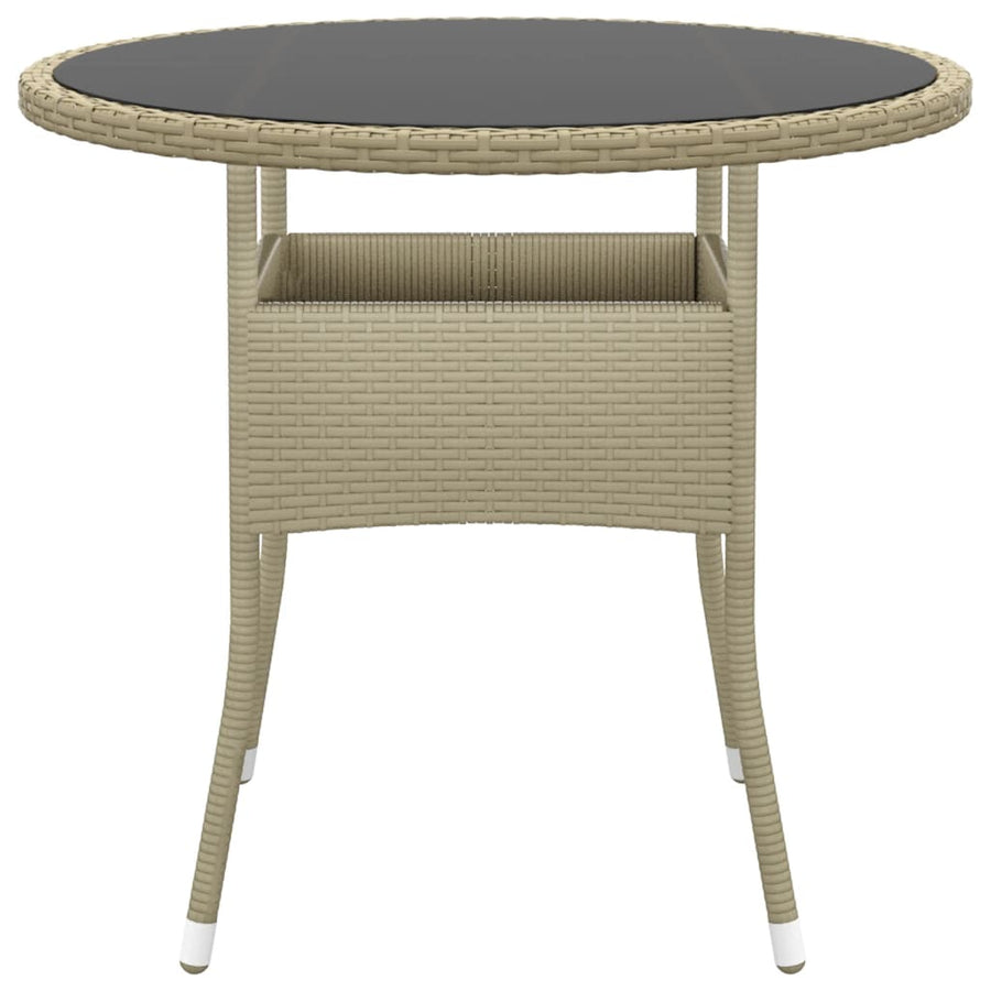 5 Piece Garden Dining Set Poly Rattan Beige