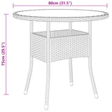 5 Piece Garden Dining Set Poly Rattan Beige