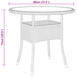 5 Piece Garden Dining Set Poly Rattan Beige - Low Angle