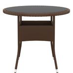 5 Piece Garden Dining Set Poly Rattan Brown