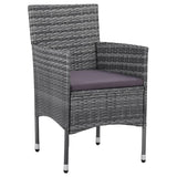 5 Piece Garden Dining Set Poly Rattan Grey