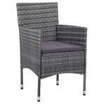 5 Piece Garden Dining Set Poly Rattan Grey