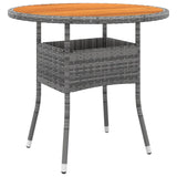 5 Piece Garden Dining Set Poly Rattan Grey - 45-Degree Angle