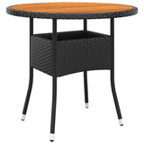 5 Piece Garden Dining Set Poly Rattan Black