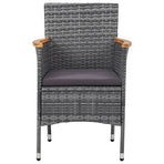 5 Piece Garden Dining Set Poly Rattan Grey