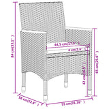 5 Piece Garden Dining Set Poly Rattan Grey - Close-Up Angle