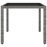 3 Piece Garden Dining Set Poly Rattan Grey