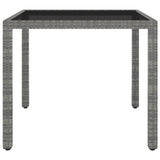 3 Piece Garden Dining Set Poly Rattan Grey - 45-Degree Angle