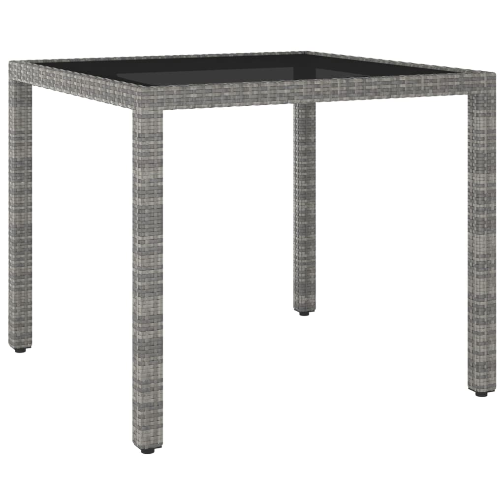 3 Piece Garden Dining Set Poly Rattan Grey