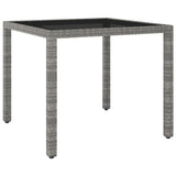 3 Piece Garden Dining Set Poly Rattan Grey