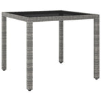 3 Piece Garden Dining Set Poly Rattan Grey