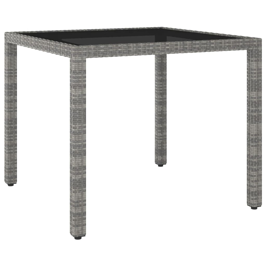 3 Piece Garden Dining Set Poly Rattan Grey