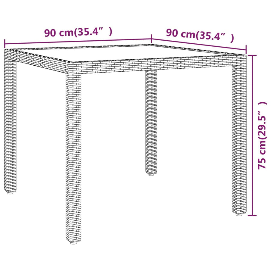 3 Piece Garden Dining Set Poly Rattan Grey