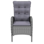 3 Piece Garden Dining Set Poly Rattan Grey