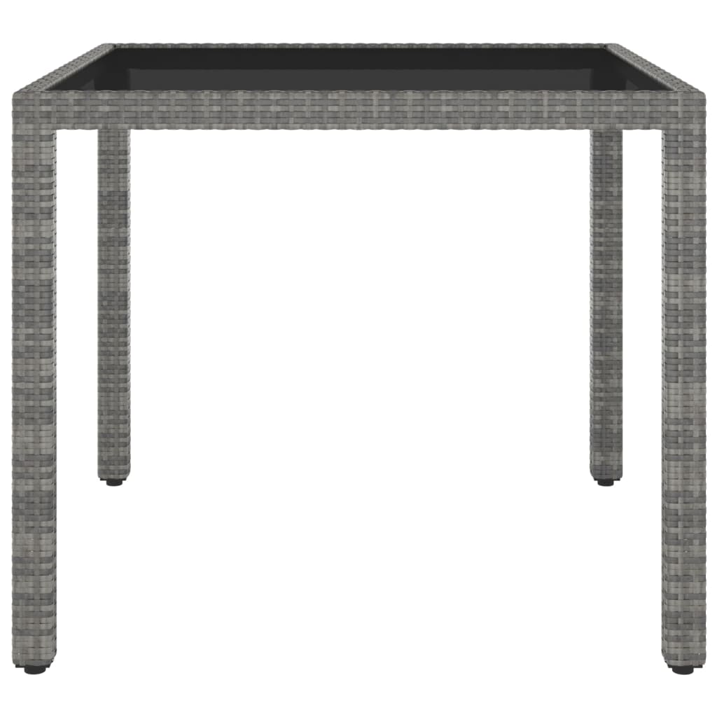 5 Piece Garden Dining Set Poly Rattan Grey