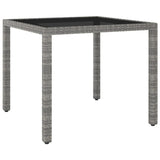 5 Piece Garden Dining Set Poly Rattan Grey - Rear View