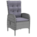 5 Piece Garden Dining Set Poly Rattan Grey