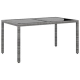5 Piece Garden Dining Set Poly Rattan Grey - 45-Degree Angle