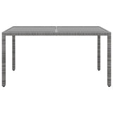 5 Piece Garden Dining Set Poly Rattan Grey - Rear View