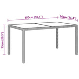 5 Piece Garden Dining Set Poly Rattan Grey - Low Angle