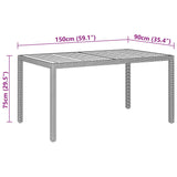 5 Piece Garden Dining Set Poly Rattan Grey - Low Angle