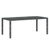7 Piece Garden Dining Set Poly Rattan Grey