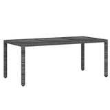 7 Piece Garden Dining Set Poly Rattan Grey - 45-Degree Angle