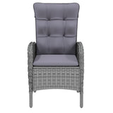 9 Piece Garden Dining Set Poly Rattan Grey - Top-Down View