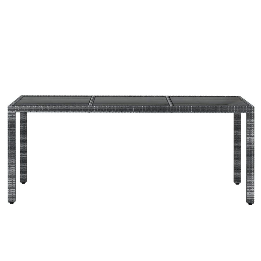 9 Piece Garden Dining Set Poly Rattan Grey