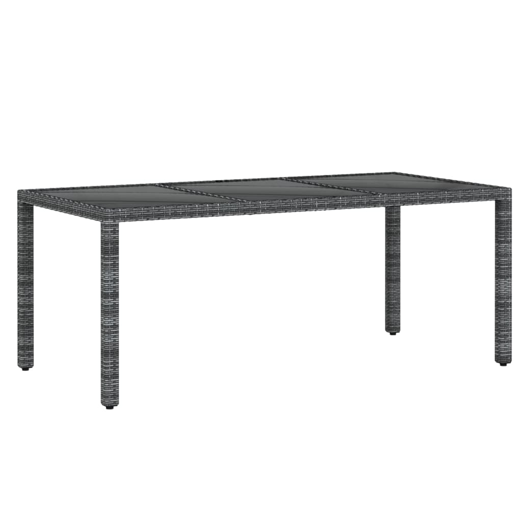 9 Piece Garden Dining Set Poly Rattan Grey