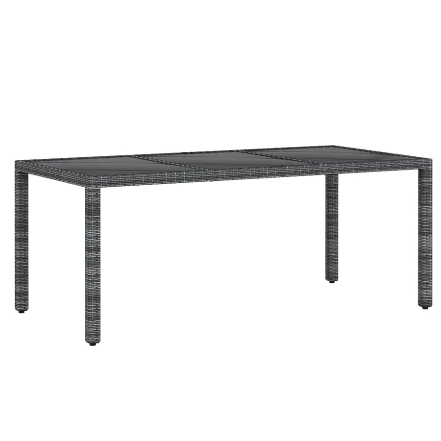 9 Piece Garden Dining Set Poly Rattan Grey