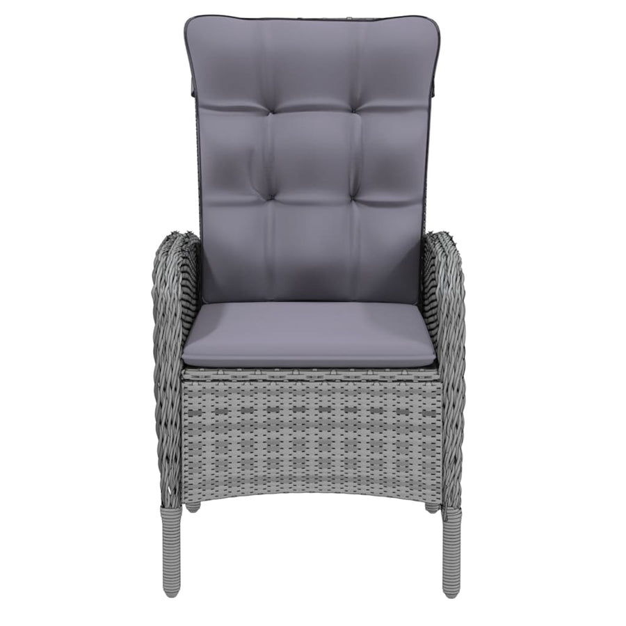 9 Piece Garden Dining Set Poly Rattan Grey
