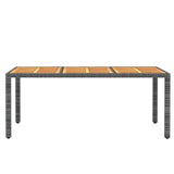 9 Piece Garden Dining Set Poly Rattan Grey - Rear View