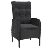 3 Piece Garden Dining Set Poly Rattan Black - Top-Down View