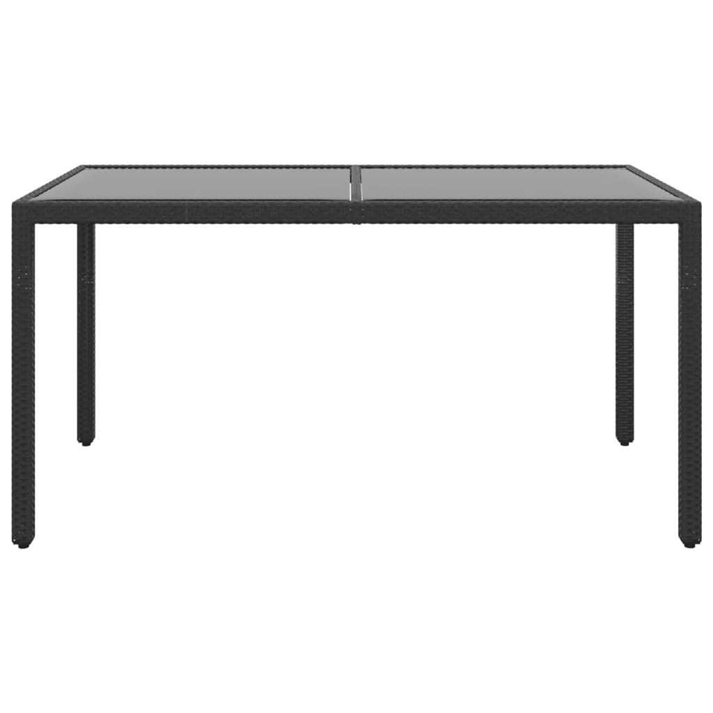 5 Piece Garden Dining Set Poly Rattan Black
